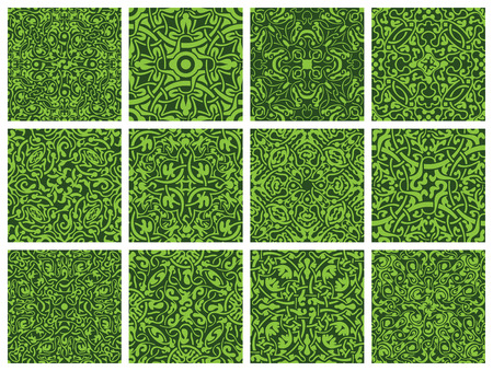 Set of 12 ornamental seamless wallpaper patternのイラスト素材