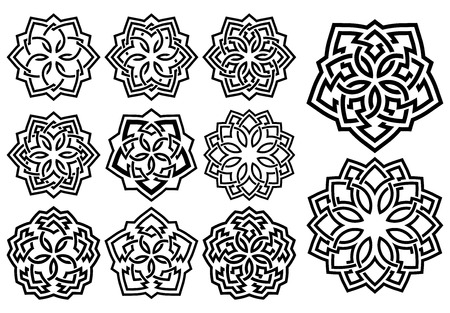 Set of ornamental pattern in arabesque styleのイラスト素材