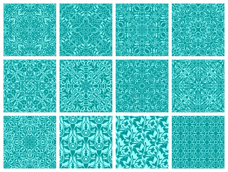 Set of 12 ornamental seamless wallpaper patternのイラスト素材