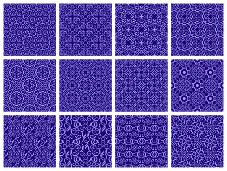 Set of 12 ornamental seamless wallpaper patternのイラスト素材