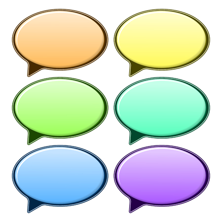 Speech bubble in different color on white backgroundのイラスト素材