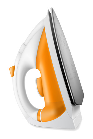 Realistic illustration. Orange iron on white background.のイラスト素材