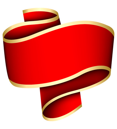 Swirl red ribbon on white background. illustrationのイラスト素材