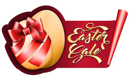 label with eggs and calligraphic inscription Easter Saleのイラスト素材