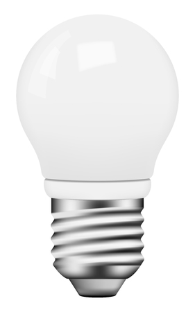 Vector photo-realistic energy saving bulb on white backgroundのイラスト素材