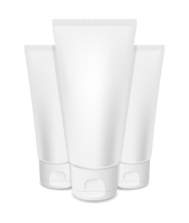 Photorealistic vector cream tubes on white backgroundのイラスト素材