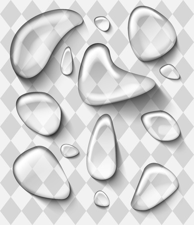Photorealistic vector water drops on white backgroundのイラスト素材