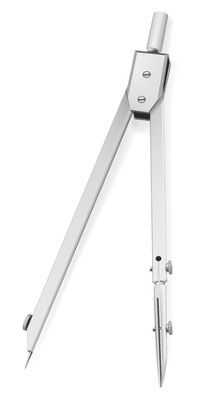 Realistic vector drawing compass with shadow on white backgroundのイラスト素材