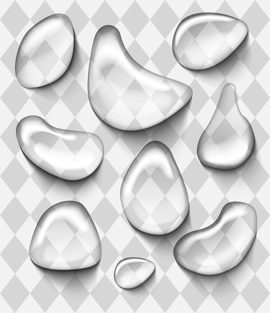 Photorealistic vector water drops on white backgroundのイラスト素材
