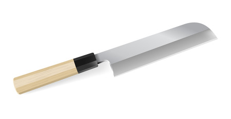 illustration of photo realistic chef knife on white backgroundのイラスト素材