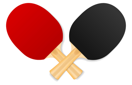 two crossed rackets on white backgroundのイラスト素材