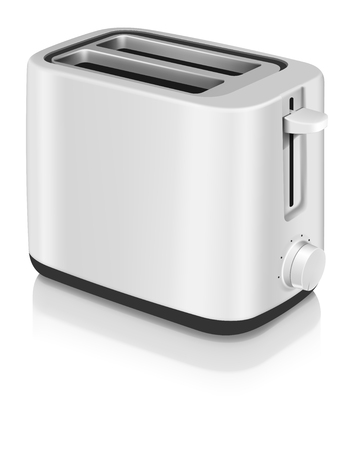 Photo realistic electrical toaster on white backgroundのイラスト素材
