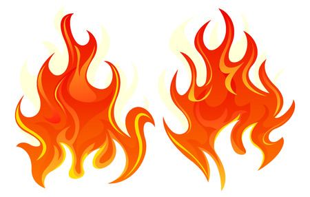 Two simple fire icon on white backgroundのイラスト素材