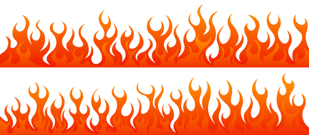 Fire flames vector setのイラスト素材