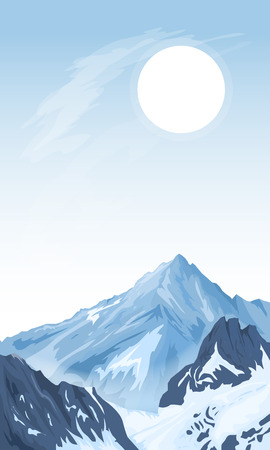 Vertical mountain backgroundのイラスト素材