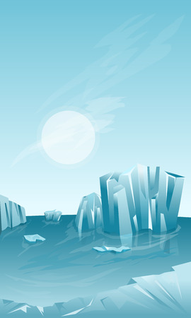 Winter landscape with icebergのイラスト素材