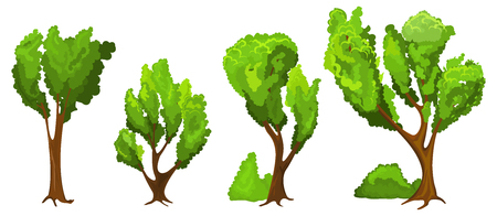 Vector trees setのイラスト素材