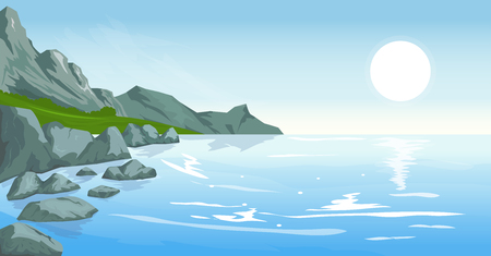 Seascape with peaksのイラスト素材