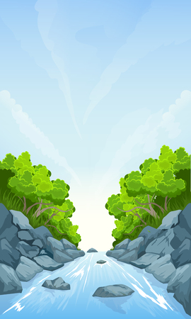 Rural summer landscape.のイラスト素材