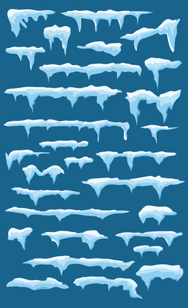 Set of Isolated snow capのイラスト素材