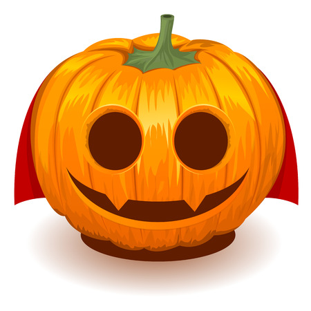 Pumpkin dracula for halloween on white backgroundのイラスト素材
