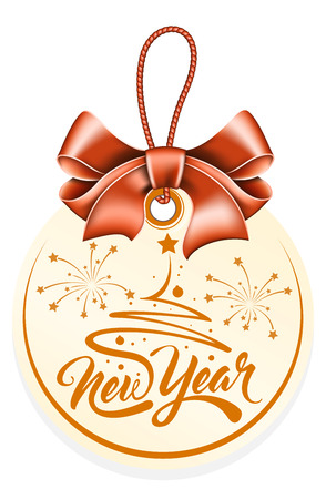 Tag with Inscription New Yearのイラスト素材