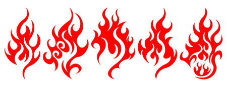 Set of vector fire design elements illustration.のイラスト素材