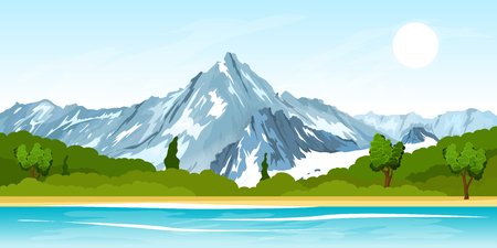 Rural summer landscapeのイラスト素材