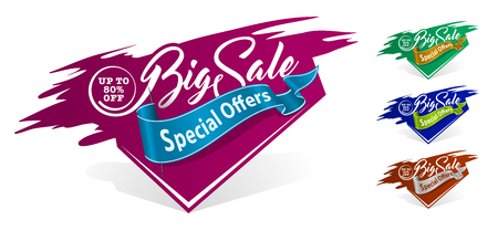 Label with lettering Big Sale in different colorsのイラスト素材