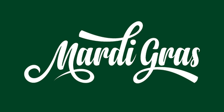 Mardi Gras calligraphic text on green backgroundのイラスト素材