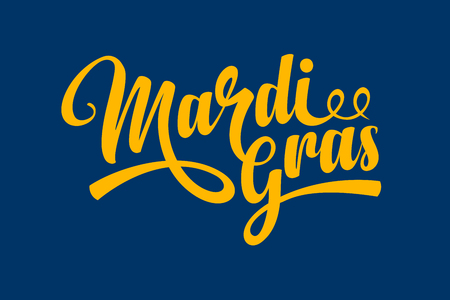 Mardi Gras calligraphic text on blue backgroundのイラスト素材