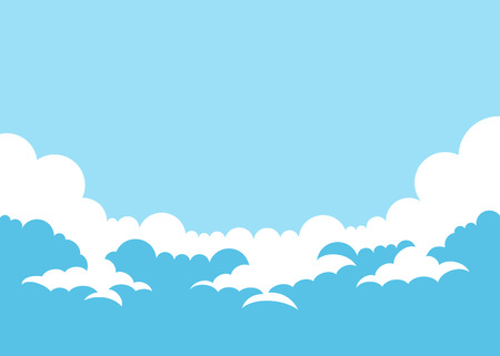 Vector illustration simple sky background with cloudsのイラスト素材