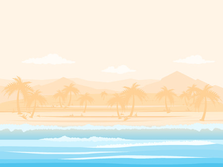 Tropical paradise beachのイラスト素材