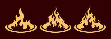 Bonfire icon set. Design elementのイラスト素材