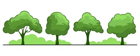 Summer. Trees setのイラスト素材