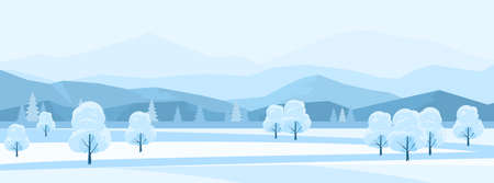 Winter Landscape Backgroundのイラスト素材
