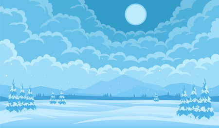 Winter landscape backgroundのイラスト素材