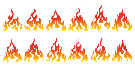 Bonfire icon setのイラスト素材