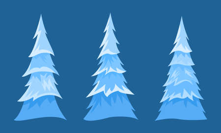 Fir trees setのイラスト素材