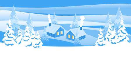 Abstract winter landscapeのイラスト素材