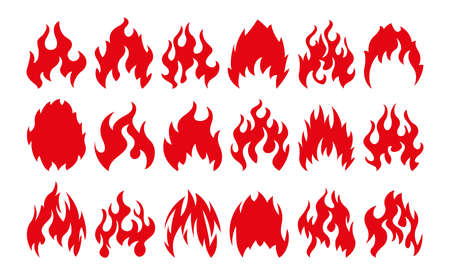 Bonfire icon setのイラスト素材