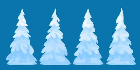 Fir trees setのイラスト素材