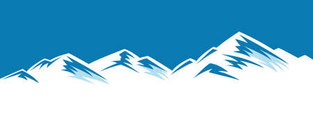 Snowly mountain rangeのイラスト素材