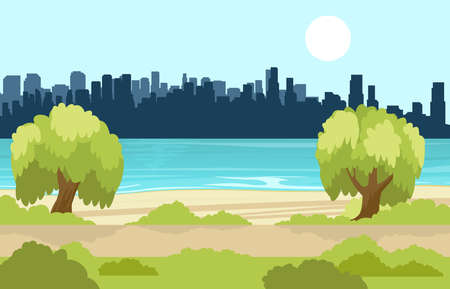 Simple summer landscapeのイラスト素材