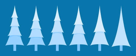 Fir trees setのイラスト素材