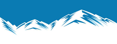Snowly mountain rangeのイラスト素材