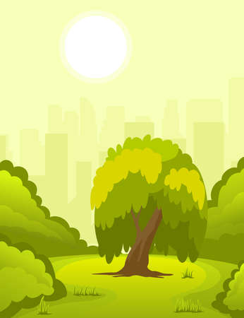 Simple summer landscapeのイラスト素材