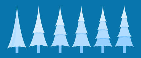 Fir trees setのイラスト素材