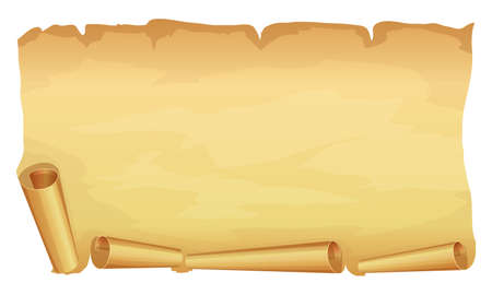 Big golden scroll of parchmentのイラスト素材