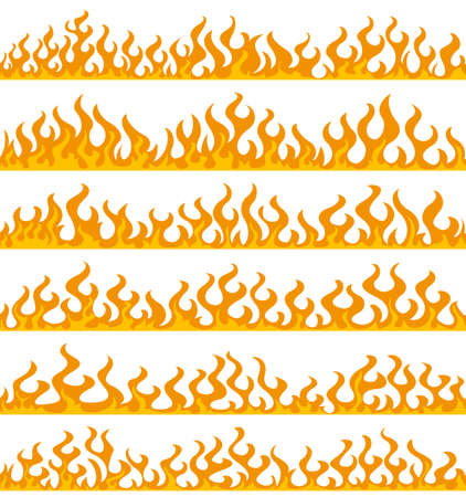 Fire flame frame bordersのイラスト素材
